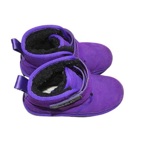 UGG Kids Neumel Platform Purple Suede Winter Boots Size 3 Shearling Lined - Picture 6 of 6